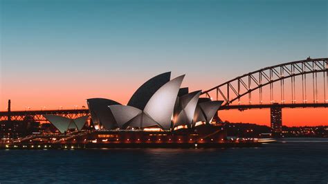 Download Wallpaper 2560x1440 Sydney Opera House Night
