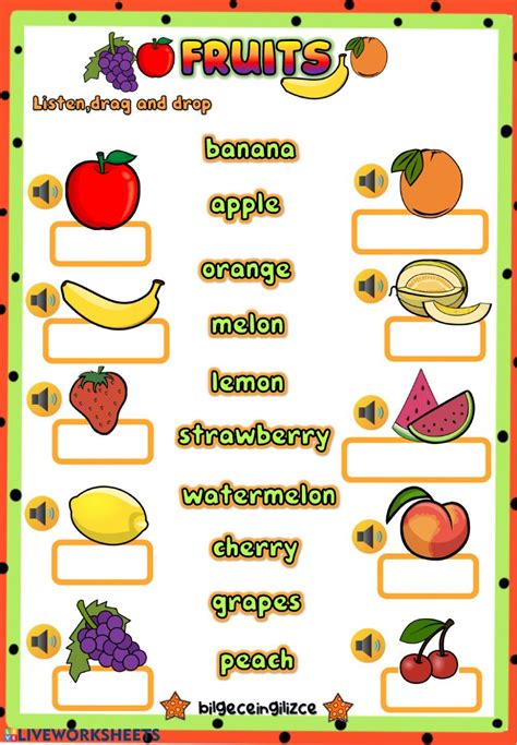 Nice Esl Fruit Worksheets Picture Addition