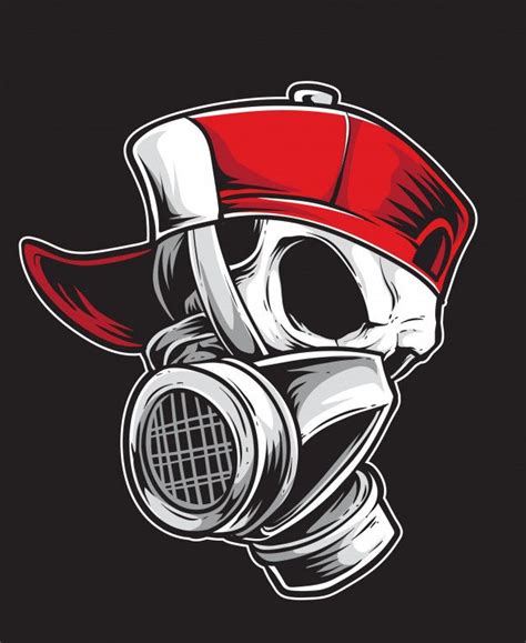 Skull Graffiti Vector Premium Vector Graffiti Drawing Gas Mask Art