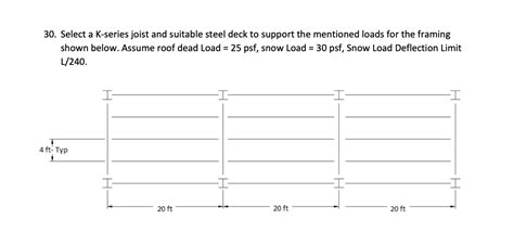 Solved 30 Select A K Series Joist And Suitable Steel Deck