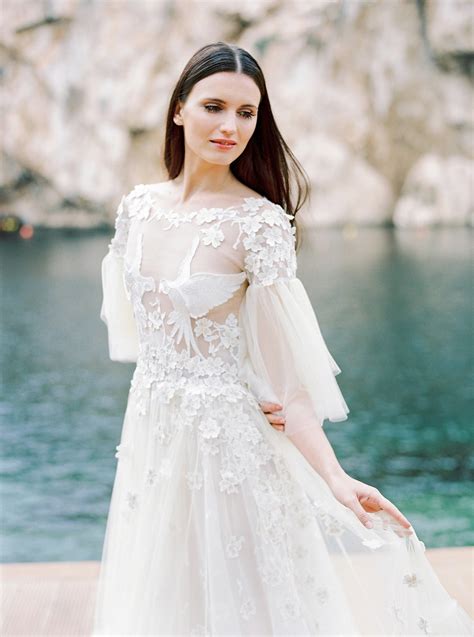 Ethereal Wedding Dress With Pigeon Embroideries Made Bride By Antonea