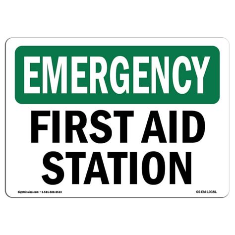 Osha Emergency Sign First Aid Station 14 X 10 Aluminum Sign Protect