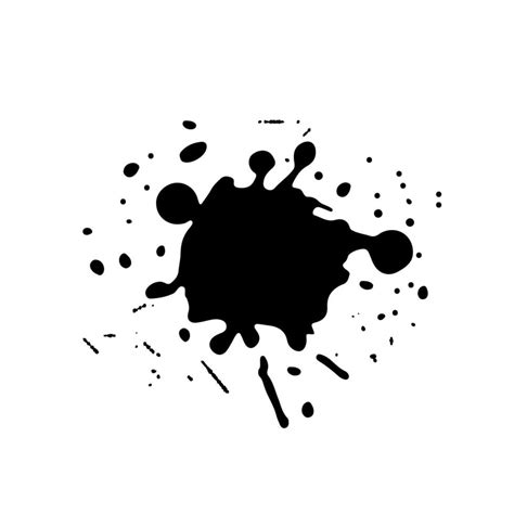 Black Ink Spot And Dots Drops And Splashes Blots Of Liquid Paint