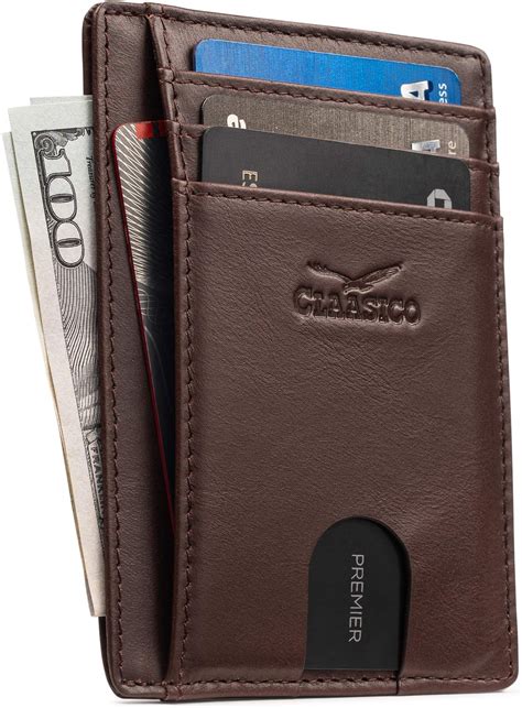 front pocket slim minimalist leather wallet rfid blocking genuine leather credit card holder