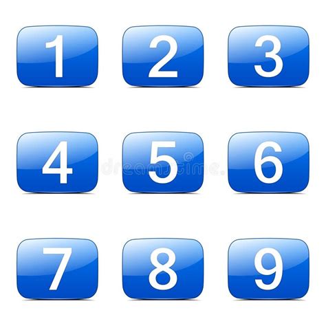 Numbers Counting Square Vector Blue Icon Stock Vector Illustration Of