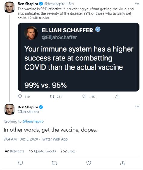 A Real Tweet From Ben Shapiro Confused That A Woman Is Very Wet To The
