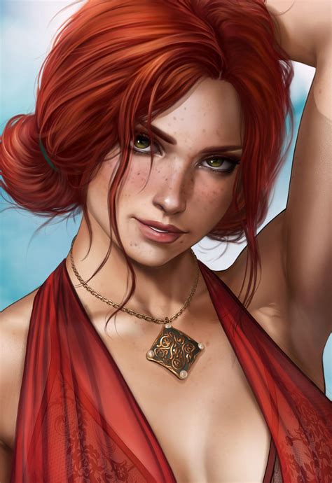 Triss Merigold Fantasy Art Women The Witcher Redhead Art