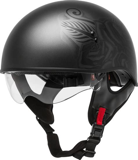 GMAX HH 65 Naked Devotion Motorcycle Half Helmet Black XS Walmart Com