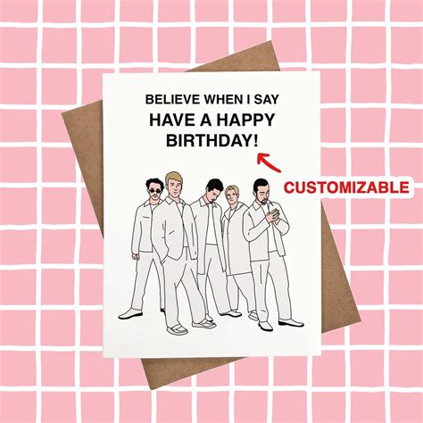 Backstreet Boys Birthday Card Customizable And Personalizable Etsy