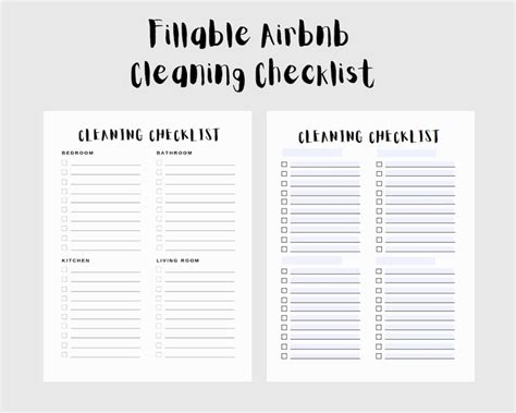 Printable Airbnb Cleaning Checklist Printable Word Searches