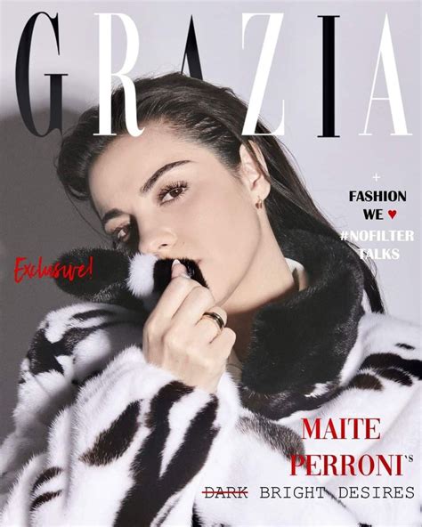 The Cover Of Grazia Magazine Features A Woman In A Fur Coat With Her