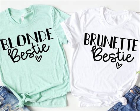Blonde Bestie Brunette Bestie Best Friend Shirts Matching T Etsy Best Friend Shirts Best