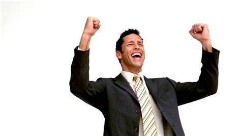Young Man Being Excited On White Background Stock Footage Video