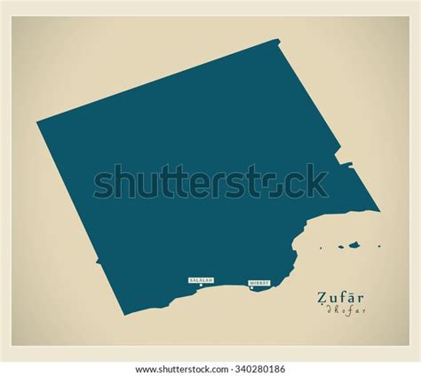 Modern Map Zufar Om Stock Vector Royalty Free 340280186 Shutterstock
