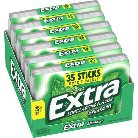 Extra Spearmint Sugarfree Gum 35 Stick Pack Of 6