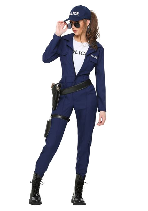 Womens Tactical Cop Jumpsuit Police Halloween Costumes Cop Costume