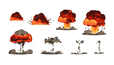Premium Vector Explosion Animation Kit Cartoon Bomb Detonation Comic