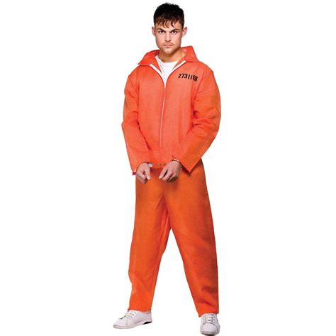 The Mens Orange Convict Jumpsuit Costume Includes Jumpsuit Only Wicked