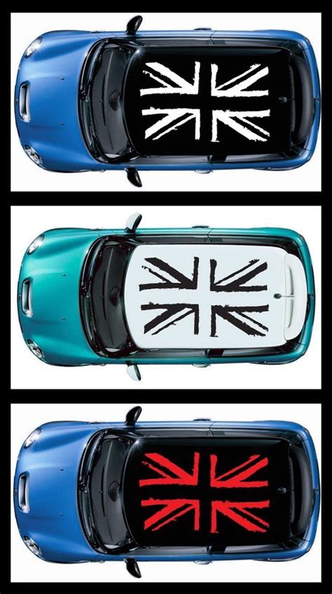 1 Decals 4 Pcs For Mini Cooper S Jcw 1 Roof Graphic Grunge British