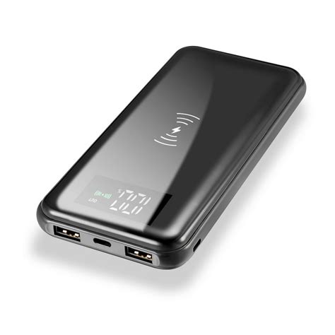 500000mah Power Bank Qi Wireless Charging 2 Usb Lcd Led Portable Battery Charger