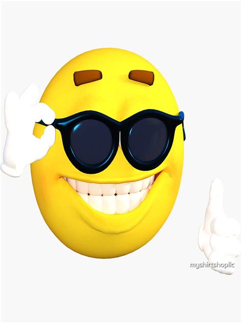 Emoji T Shirt Funny Cute Cool Sunglasses Shades Tee Sticker For Sale