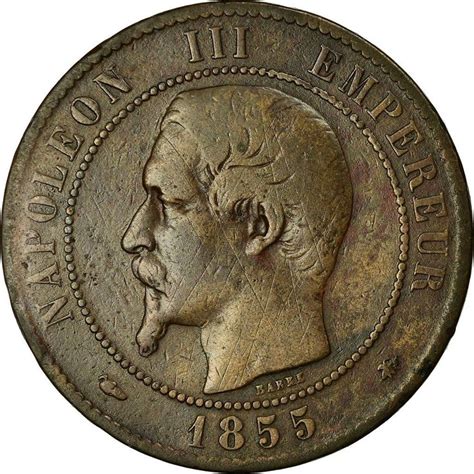 Monnaie, France, Napoleon III, 10 Centimes, 1855, Strasbourg, TB