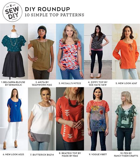 10 Simple Top Sewing Patterns — Sew DIY