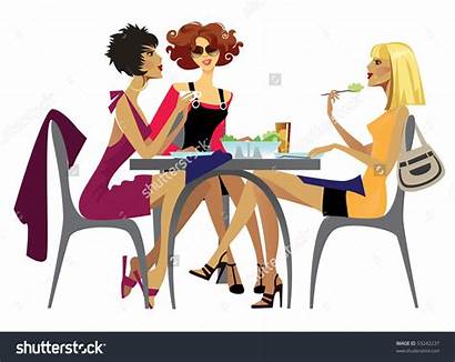 Lunch Clipart Date Friends Ladies Girlfriends Dinner