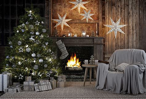 Fireplace Christmas Tree T Sofa Decor Backdrop For Photography Lv 9