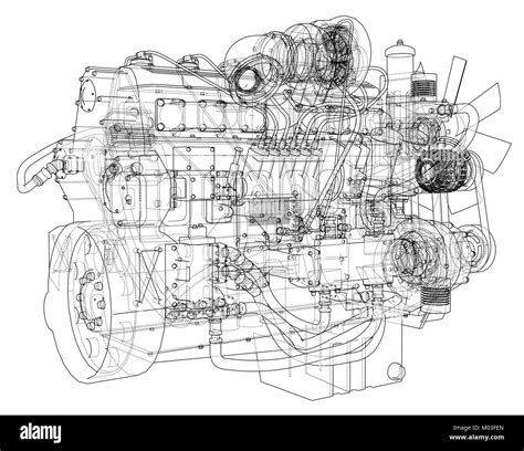 Car Engine Vector Rendering Of 3d Stock Vector Image And Art Alamy