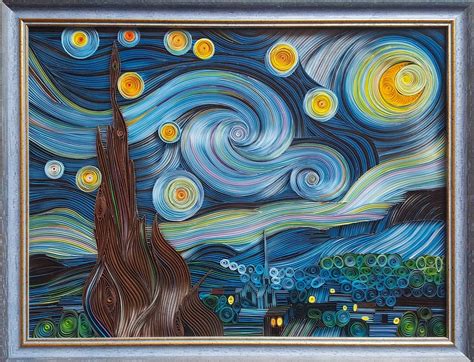 Paper Quilling Artist Recreates Van Goghs ‘starry Night With Swirling