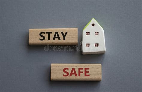 Stay Safe Symbol Concept Word Stay Safe On Wooden Blocks Beautiful