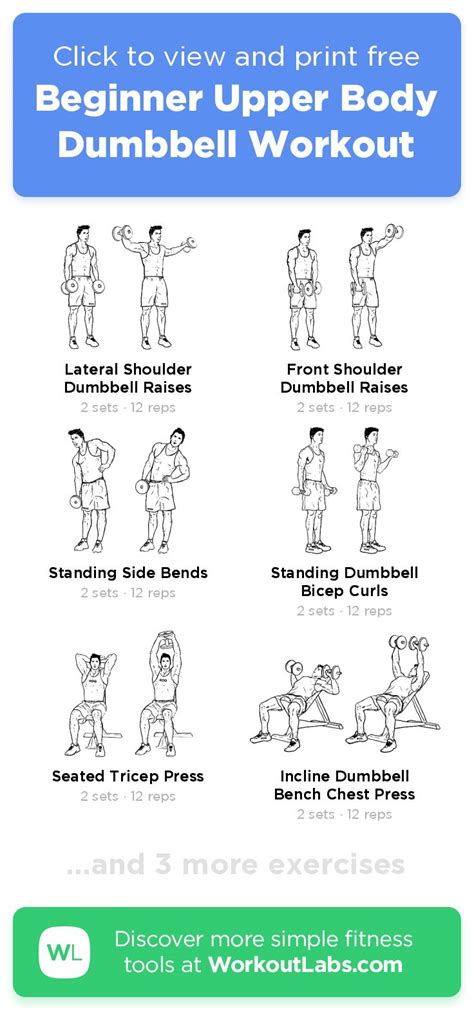 Beginner Upper Body Dumbbell Workout · Free Workout By Workoutlabs Fit