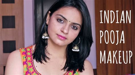 Indian Pooja Makeup Tutorial Makeup For Pooja Youtube