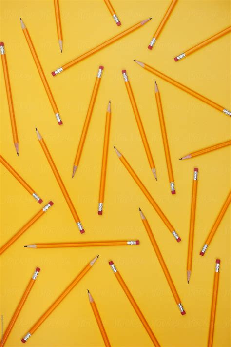 Pencils Pattern Of Pencils From Overhead By Stocksy Contributor