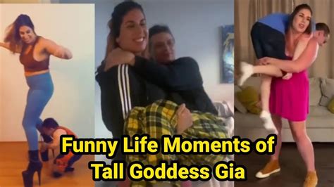 Funny Life Moments Of Tall Goddess Gia Tall Amazon Woman Tall Woman Short Man Youtube