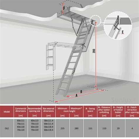 Optistep Wood Timber Folding Loft Ladder Hatch 70cm X 111cm 280cm Attic Stairs 5900988630112