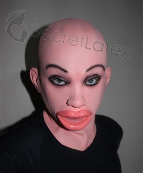 Latex Female Mask Cross Dress Transgender Rubber Doll Lips Mouth Toy