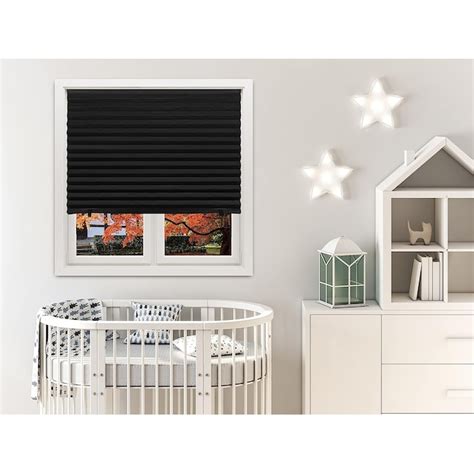 Redi Shade 36 In X 72 In Black Blackout Cordless Pleated Shade In The