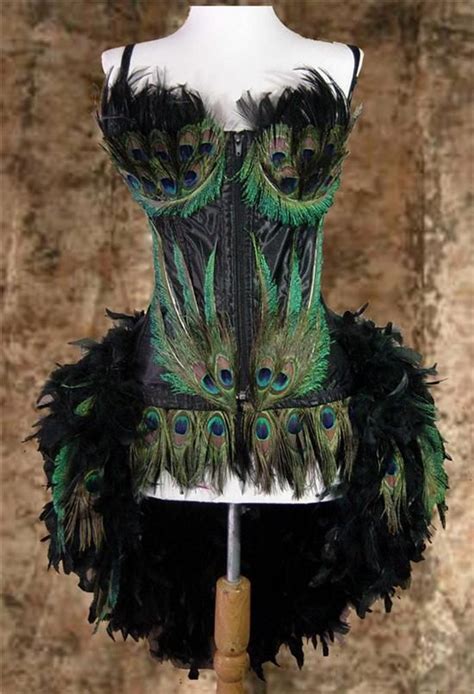 Stunning Burlesque Costume Is Made With A Heavy Black Satin Fabric That