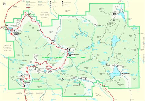 Lassen Volcanic National Park Trail And Camping Map