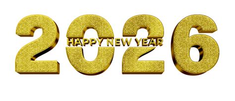 2026 Happy New Year Glitter Effect Png Image Citypng