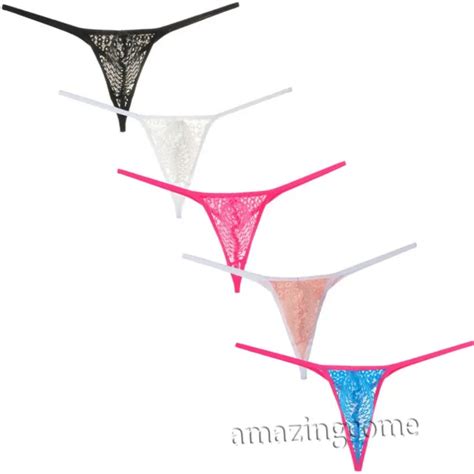 MEN TANGA SEE THROUGH Lace Bikini T Back Underwear Sexy Pouch String