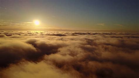 Rising Through Clouds Into Sky Sunset Flying Stock Footage Sbv