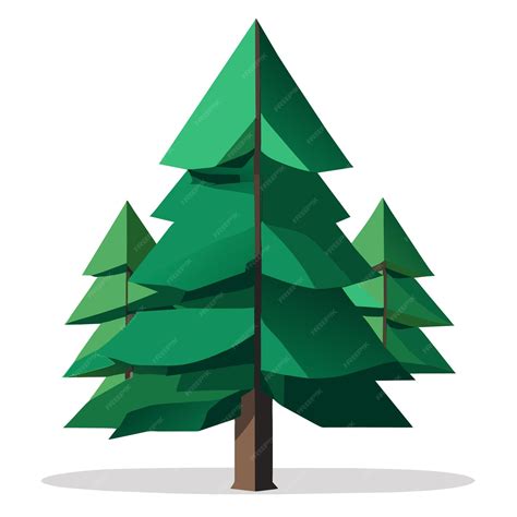 Premium Vector Flat Design Of An Isolated Pine Tree On A White Background