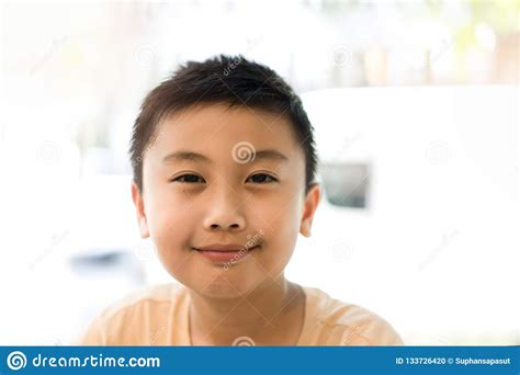 Happy Little Boy Smiley Face Portrait Human Concept Stock Photo