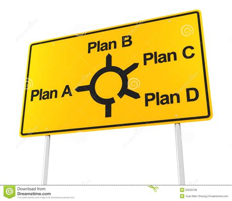 Road Sign With Options For Different Plans Stock Illustration ...