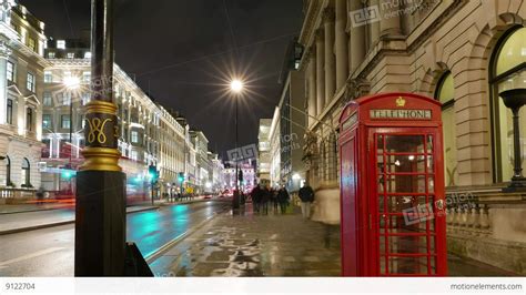 London Street View Night Time Lapse Stock Video Footage