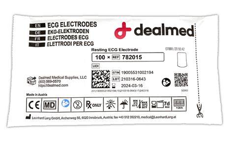 Dealmed Resting Ecg Electrodes Single Use Pads With Self Adhesive