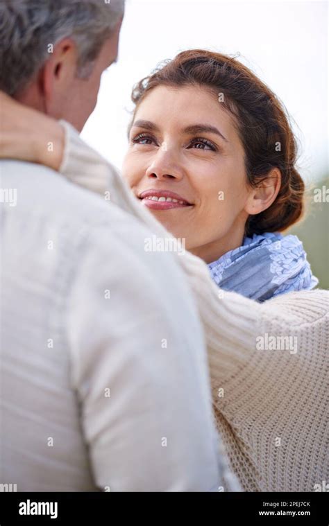 Taking Time For A Tender Moment A Mature Loving Couple Standing Face
